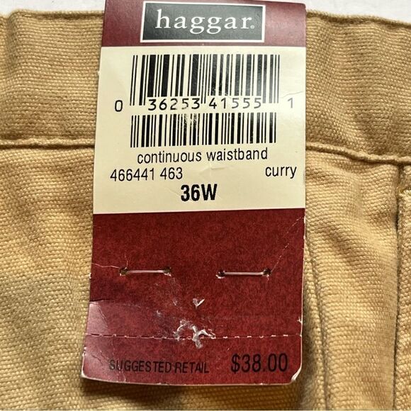 Haggar Men's Cotton Canvas Shorts 36W Curry Color - Picture 4 of 8
